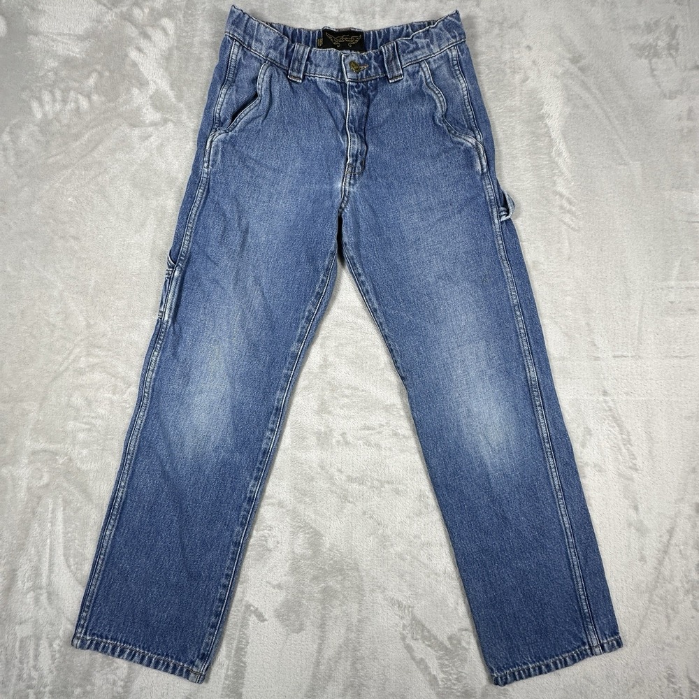 Finger‎ In The Nose Boys Jeans Size 3XL Blue Denim Straight Leg Casual Pants VTG